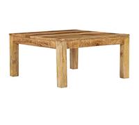 mtlskopl Table basse 80 x 80 x 40 cm en bois de manguier massif avec aspect maison de campagne, table d'appoint robuste pour salon, table basse avec veinure unique pour salon et bureau
