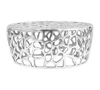 mtlskopl Table basse argentée 70 x 30 cm en fonte d'aluminium design creux moderne pour salon, chambre à coucher, couloir