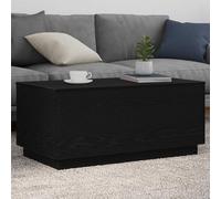 mtlskopl Table basse avec LED chêne noir 90 x 50 x 40 cm - Table latérale moderne avec éclairage RVB et USB 5 V - Pour salon, chambre à coucher, bureau