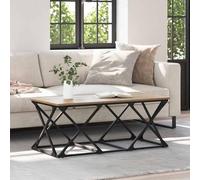 mtlskopl Table basse design industriel 100 x 49 x 40 cm en chêne artisanal avec pieds en acier construction robuste pour salon, bureau, couloir