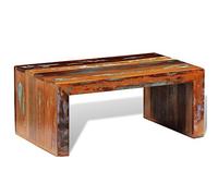 mtlskopl Table basse en bois recyclé 80 x 50 x 35 cm Multicolore Bois massif Rétro Table latérale faite à la main pour salon, salon, bureau