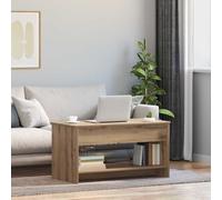 mtlskopl Table basse en chêne artisanal, 80 x 50, 5 x 41, 5 cm, en bois avec rabat pratique pour espace de rangement, design moderne, petite table d'appoint pour salon, appartement et chambre à