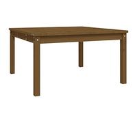 mtlskopl Table basse en pin massif marron miel 82,5 x 82,5 x 45 cm - Table d'appoint d'extérieur moderne et robuste en bois de pin pour table de jardin, balcon, salon
