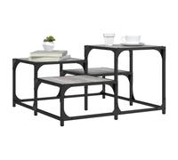 mtlskopl Table basse gris Sonoma 68 x 68 x 40 cm en bois avec cadre en métal, design multi-plateforme, table d'appoint moderne pour salon, chambre à coucher et bureau