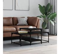 mtlskopl Table basse noire 102 x 60 x 45 cm en bois et métal, design moderne et robuste avec espace de rangement, table basse basse et table d'appoint pour salon, chambre à coucher et bureau