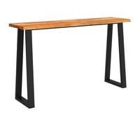 mtlskopl Table Console 140x40x80 cm en Bois d'Acacia Massif avec Bord Vivant, Table d'Entrée au Style Industriel avec Pieds en U en Acier, Meuble de Salon Robuste et Naturel