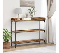 mtlskopl Table console en bois recyclé 100 x 30 x 80 cm - En bois stratifié et métal - Avec étagère - Charme industriel - Table latérale moderne pour salon, couloir, chambre à coucher