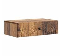 mtlskopl Table d'appoint murale aspect bois vieilli - 59 x 34,5 x 17 cm - Table de chevet flottante en bois avec tiroir - Table murale peu encombrante pour salon, chambre à coucher et couloir