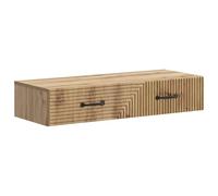 mtlskopl Table d'appoint murale en chêne Artisan, table de chevet moderne à suspendre avec 1 tiroir, étagère murale flottante en bois pour chambre à coucher, salon et couloir, 87,5 x 34,5 x 17 cm