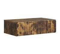 mtlskopl Table d'appoint murale en chêne fumé, table de chevet flottante avec tiroir, table murale moderne en bois pour salon et chambre à coucher, peu encombrante, 59 x 34,5 x 17 cm