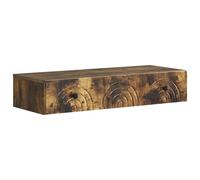 mtlskopl Table d'appoint murale en chêne fumé - Table de chevet flottante en bois avec tiroir - Console murale moderne pour salon, chambre à coucher et bureau - 87,5 x 34,5 x 17 cm