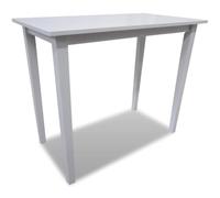 mtlskopl Table de bar blanche 110 x 60 x 90,8 cm en MDF et bois d'hévéa | Table console fine pour cuisine, salle à manger et couloir avec plateau en placage de bois véritable facile d'entretien et