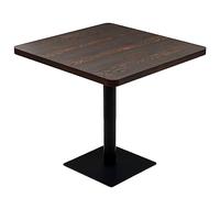 mtlskopl Table de bistro carrée 80 x 80 x 75 cm, table à manger en MDF aspect frêne foncé avec structure en acier, table de cuisine élégante pour salon, restaurant, café et bar, design stable
