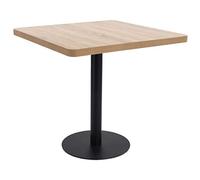 mtlskopl Table de bistrot carrée marron clair et noir - 80 x 80 x 75 cm - Table de cuisine en MDF aspect bois avec cadre en acier - Élégante table à manger pour 2 personnes - Pour cuisine, café et bar