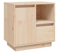 mtlskopl Table de Chevet 50x34x50 cm en Bois de Pin Massif Non Traité, Table de Nuit Rustique avec Grand Espace de Rangement, Petit Meuble d'Appoint pour Chambre et Salon