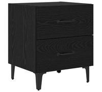 mtlskopl Table de Chevet Armoire de Lit Chêne Noir 40 x 35 x 47,5 cm, Table de Nuit en Bois d'Ingénierie et Métal avec 1 Tiroir et Niche de Rangement pour Chambre et Salon