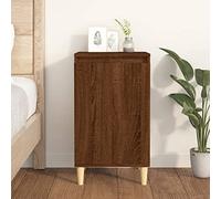 mtlskopl Table de chevet - Chêne marron - 40 x 35 x 70 cm - Bois massif d'eucalyptus - Table de chevet moderne avec porte et espace de rangement - Pour chambre à coucher et lit à sommier tapissier