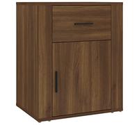 mtlskopl Table de Chevet Chêne Marron 50x36x60 cm, Table de Nuit en Bois d'Ingénierie avec Tiroir et Porte Réversible, Petit Meuble de Rangement pour Chambre et Salon