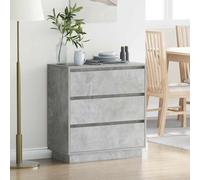 mtlskopl Table de chevet en béton gris - 71 x 34,5 x 75 cm - En bois - Design moderne avec éclairage LED - Table d'appoint robuste pour chambre à coucher et chambre d'amis