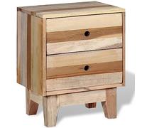 mtlskopl Table de Chevet en Bois de Récupération Massif, Table de Nuit Vintage avec 2 Tiroirs, Bout de Canapé et Meuble d'Appoint pour Chambre et Salon, 30 x 40 x 50 cm