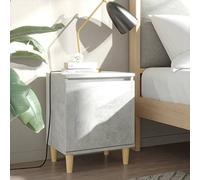 mtlskopl Table de chevet, gris béton, 40 x 30 x 50 cm, en bois d'eucalyptus, design scandinave, commode de chevet, espace de rangement