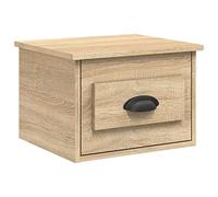 mtlskopl Table de Chevet Murale avec Tiroir, Table de Nuit Suspendue en Bois d'Ingénierie, Meuble Flottant Gain de Place pour Chambre, Chêne Sonoma, 41,5 x 36 x 28 cm