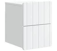 mtlskopl Table de Chevet Murale en Bois d'Ingénierie Blanc, Table de Nuit Suspendue avec 2 Tiroirs pour Chambre et Salon, Meuble de Rangement Mural Gain de Place, 33 x 34,5 x 43 cm
