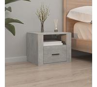 mtlskopl Table de chevet murale - Gris béton - 50 x 36 x 40 cm - En bois - Design moderne avec espace de rangement - Montage mural - Pour chambre à coucher, lit à sommier tapissier et chambre d'amis