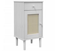 mtlskopl Table de chevet SENJA, table d'appoint en pin massif blanc, console de nuit avec tiroir et porte d'armoire, meuble de rangement pour chambre à coucher, 40 x 35 x 80 cm