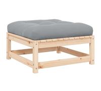 mtlskopl Tabouret de jardin 70 x 70 x 30 cm en pin massif avec rembourrage gris, robuste, résistant aux intempéries, modulaire, combinable pour extérieur, salon, balcon, terrasse