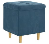 mtlskopl Tabouret de rangement en velours bleu - 40 x 40 x 45 cm - Élégant tabouret avec espace de rangement et design matelassé - Tabouret rembourré pour salon et chambre à coucher - Repose-pieds
