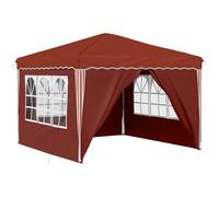 mtlskopl Tente de Fête Pop-Up avec 4 Murs Terre Cuite 288x288 cm