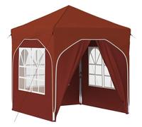 mtlskopl Tente de Réception Pop-Up 192x192 cm avec 4 Murs Terre Cuite | Idéal pour le jardin ou la terrasse, ce pavillon réglable avec sac de transport offre une ombre agréable.