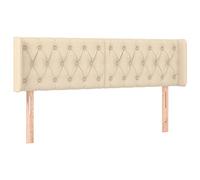 mtlskopl Tête de lit avec oreilles - Crème - 163 x 16 x 78/88 cm - Hauteur réglable - En tissu et bois de mélèze - Confortable et moderne - Pour chambre à coucher