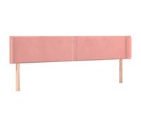 mtlskopl Tête de lit avec oreilles - Rose - 163 x 16 x 78/88 cm - En velours - Réglable en hauteur - Design moderne - Pieds en bois de mélèze robuste - Aspect coussin mural pour chambre à coucher