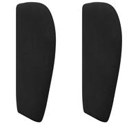 mtlskopl Tête de lit d'oreille en velours, panneau mural moderne avec design ondulé, rembourrage en mousse douce, décoration de chambre à coucher, noir, 40 x 23 x 6 cm