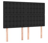mtlskopl Tête de lit en cuir synthétique noir 144 cm réglable en hauteur Design moderne avec option d'espace de rangement pour chambre à coucher, lit à sommier tapissier ou application de rembourrage
