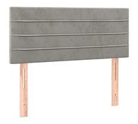 mtlskopl Tête de lit en velours gris clair 100 x 78/88 cm - Hauteur réglable - Dossier pour cadre de lit - Design moderne - Peu encombrant - Pour chambre à coucher, camping-car, chambre d'adolescent