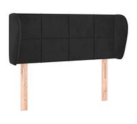 mtlskopl Tête de lit en velours noir 93 x 23 x 78/88 cm - Hauteur réglable - Avec dossier d'oreille - Pour lit double et lit à sommier tapissier - Design moderne pour chambre à coucher et chambre