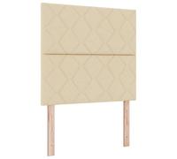 mtlskopl Tête de lit LED 100 cm, crème, design diamant, pin en bois, 100 x 7 x 128 cm, prise de courant, télécommande, chambre à coucher et chambre d'amis