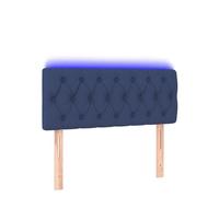 mtlskopl Tête de lit LED bleue - 100 x 7 x 78/88 cm - Réglable en hauteur - Tête de lit moderne en tissu et bois - Avec bande LED découpable - Pour chambre à coucher, chambre d'adolescent, chambre