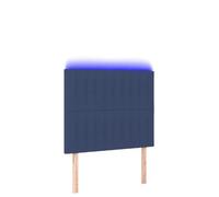 mtlskopl Tête de lit LED en tissu bleu 90 x 5 x 118/128 cm Hauteur réglable avec LED colorées et structure en bois robuste Design moderne pour chambre d'adolescent et chambre à coucher