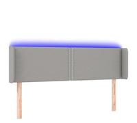 mtlskopl Tête de lit LED gris clair 147 x 16 x 78/88 cm - Tissu polyester respirant - Hauteur réglable - Avec bande coupable - Pour lit et chambre à coucher - Design moderne et dossier confortable