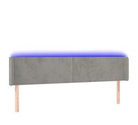mtlskopl Tête de lit LED gris clair 163 x 16 x 78/88 cm en velours réglable en hauteur avec bande lumineuse colorée et découpable pour chambre à coucher, chambre d'adolescent et chambre d'amis