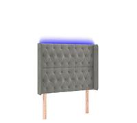 mtlskopl Tête de lit LED gris clair 93 x 16 x 118-128 cm en velours réglable en hauteur avec bande lumineuse colorée 55 cm USB 5 V IP65 Dossier rembourré moderne pour chambre à coucher, chambre