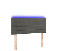 mtlskopl Tête de lit LED gris foncé - 100 x 5 x 78/88 cm - En velours - Réglable en hauteur - Bande lumineuse découpable - IP65 - Rembourrage mural - Design moderne pour chambre à coucher et chambre