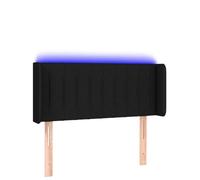 mtlskopl Tête de lit LED noire 103 x 16 x 78/88 cm réglable en hauteur avec lumière RVB, polyester, cadre en bois