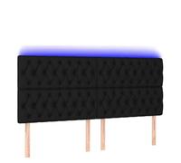 mtlskopl Tête de lit LED noire 180 x 7 x 118/128 cm - Hauteur réglable - Tissu rembourré - Design moderne - Pour chambre à coucher, chambre d'adolescent et chambre d'amis