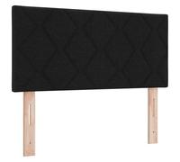 mtlskopl Tête de lit LED noire 90 × 7 × 88 cm, design diamant, tissu, pin, mousse, dossier pour lit/canapé