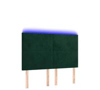 mtlskopl Tête de lit LED vert foncé 144 x 5 x 118/128 cm en velours avec bandes changeantes de couleur, rembourrage mural réglable en hauteur pour lit double, design moderne pour chambre à coucher
